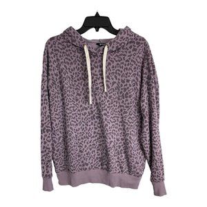 Buffalo David Bitton Womens Shirt Adult Size Medium Purple Cheetah Hoodie